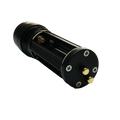 Three quarter view of replacement battery box for the Ledlenser P7 Core torch with connectors showing. Not compatible with the P7.2, P7QC or P7 torch