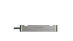 Side laying on side view of Ledlenser AF2R compact multi-purpose light tool with rubber hook for hanging