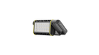 Three quarter back view of Ledlenser AF4R Work Floodlight with aluminium housing and flexible mounting - shown at an angle with mounting supporting
