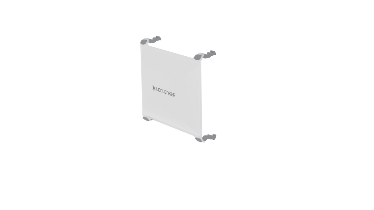 Ledlenser AF8R Work Floodlight removable diffuser with mounting brackets behind