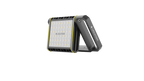 Three quarter back view of Ledlenser AF8R Work Floodlight with aluminium housing and flexible mounting - shown vertically in line with mounting
