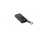 Three quarter back view of rectangular Ledlenser K6R rechargeable Keyring Light - Black 