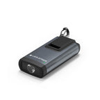 Three quarter front view of rectangular Ledlenser K6R rechargeable Keyring Light - Black | Ships Within New Zealand | LED502577