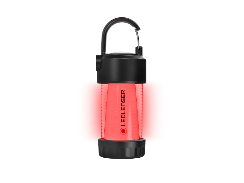 Front view of ML4 Rechargeable Lantern in red reading light function - Black