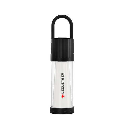 Front view the Ledlenser ML6 rechargeable lantern with hanging hook on top – Black | Ships Within New Zealand