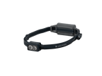Front three-quarter view the Ledlenser NEO5R rechargeable headlamp with headband – Black/Grey