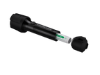Back three-quarter view of Ledlenser P5R Work Rechargeable Torch with battery removed from housing - Black