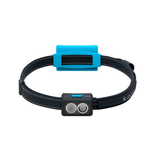 Front view the Ledlenser NEO3 headlamp with reflective headband – Blue | Ships Within New Zealand